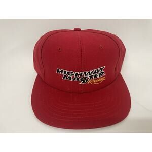 Vintage Racing Hat Cap Adult Adjustable Red Made in USA Highway Master
